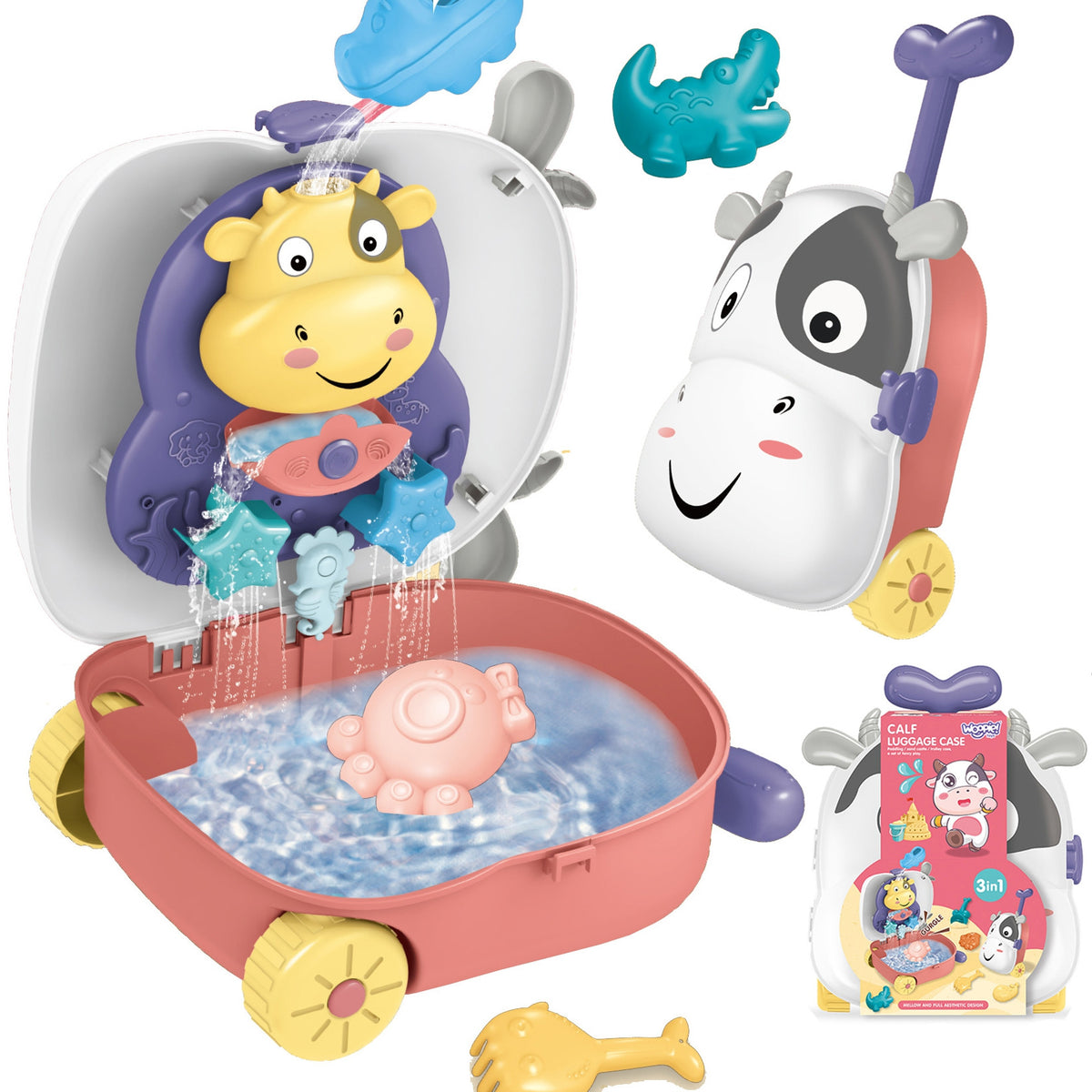 Woopie Cow Suitcase 3 in 1 with Water Mill