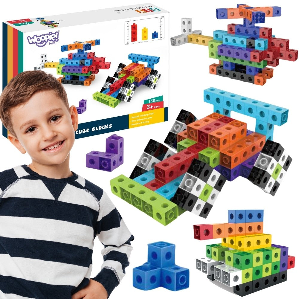 Woopie 3D Connecting Cube Blocks, 150 pcs
