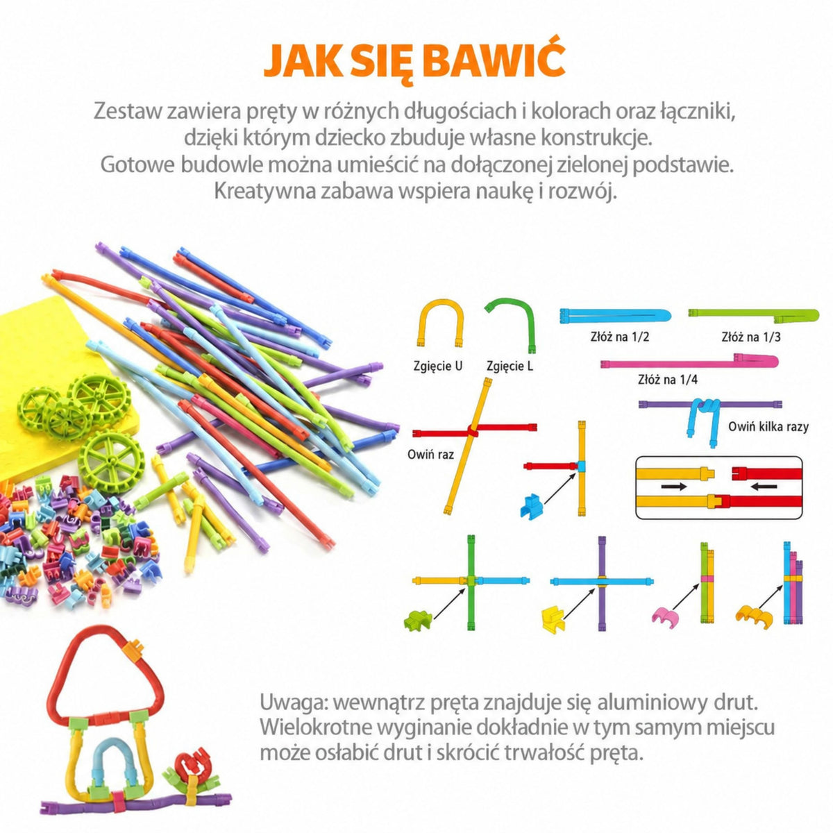 Woopie 3D bendy sticks 71 – connectors for kids