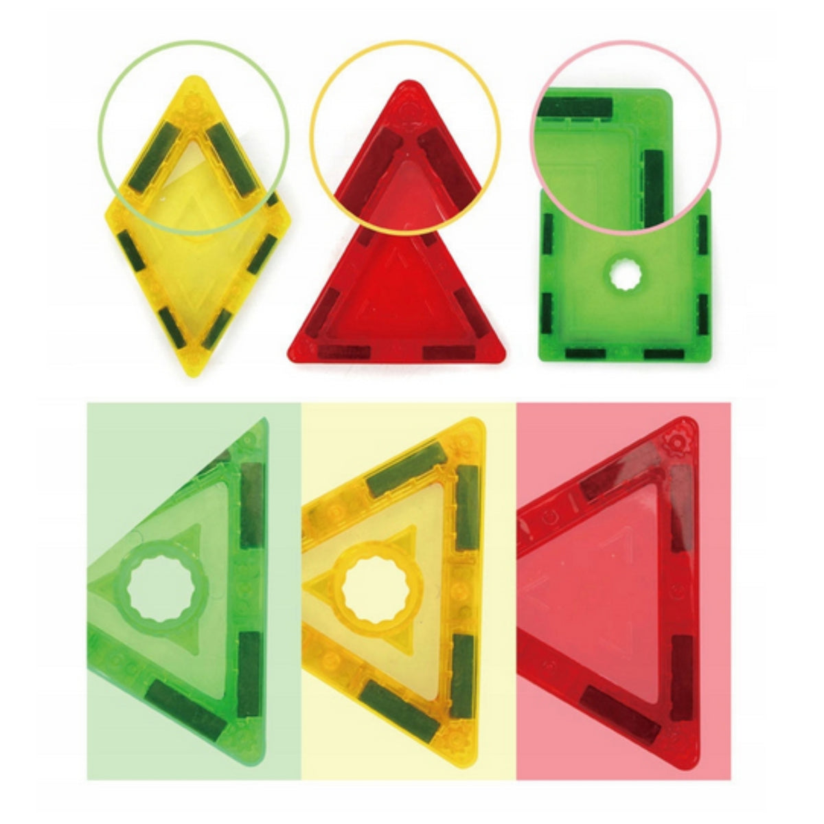 Woopie magnetic tiles 70 wheel – light through tiles