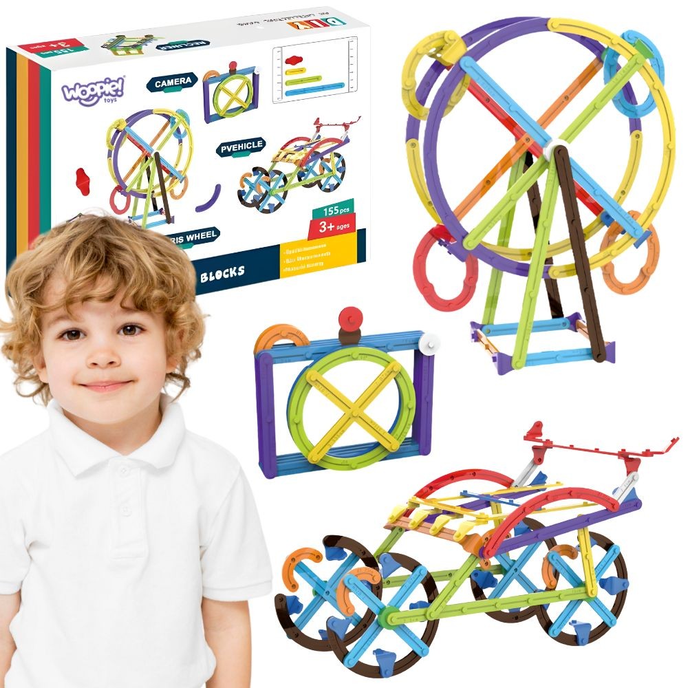 Woopie 3D Maths Building Sticks Set, 155 pcs