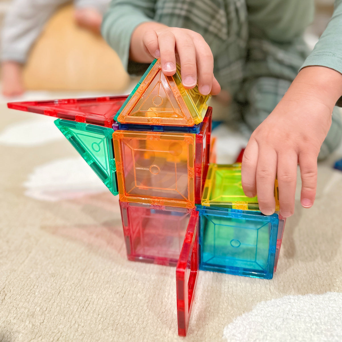 Magnetic blocks set with idea book and bag