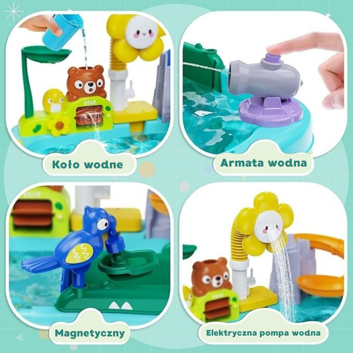 Woopie sunflower water table – fishing rod and animals