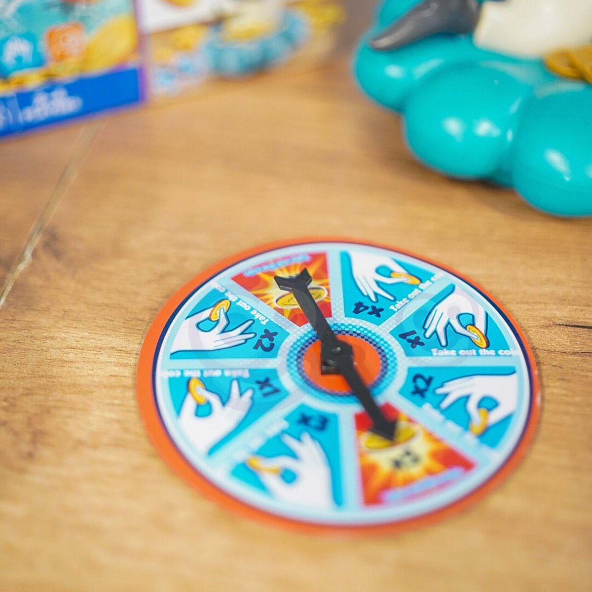 Shark game spinner showing how many coins to take