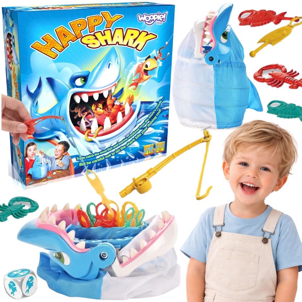 Woopie Hungry Shark fishing game with snapping jaws