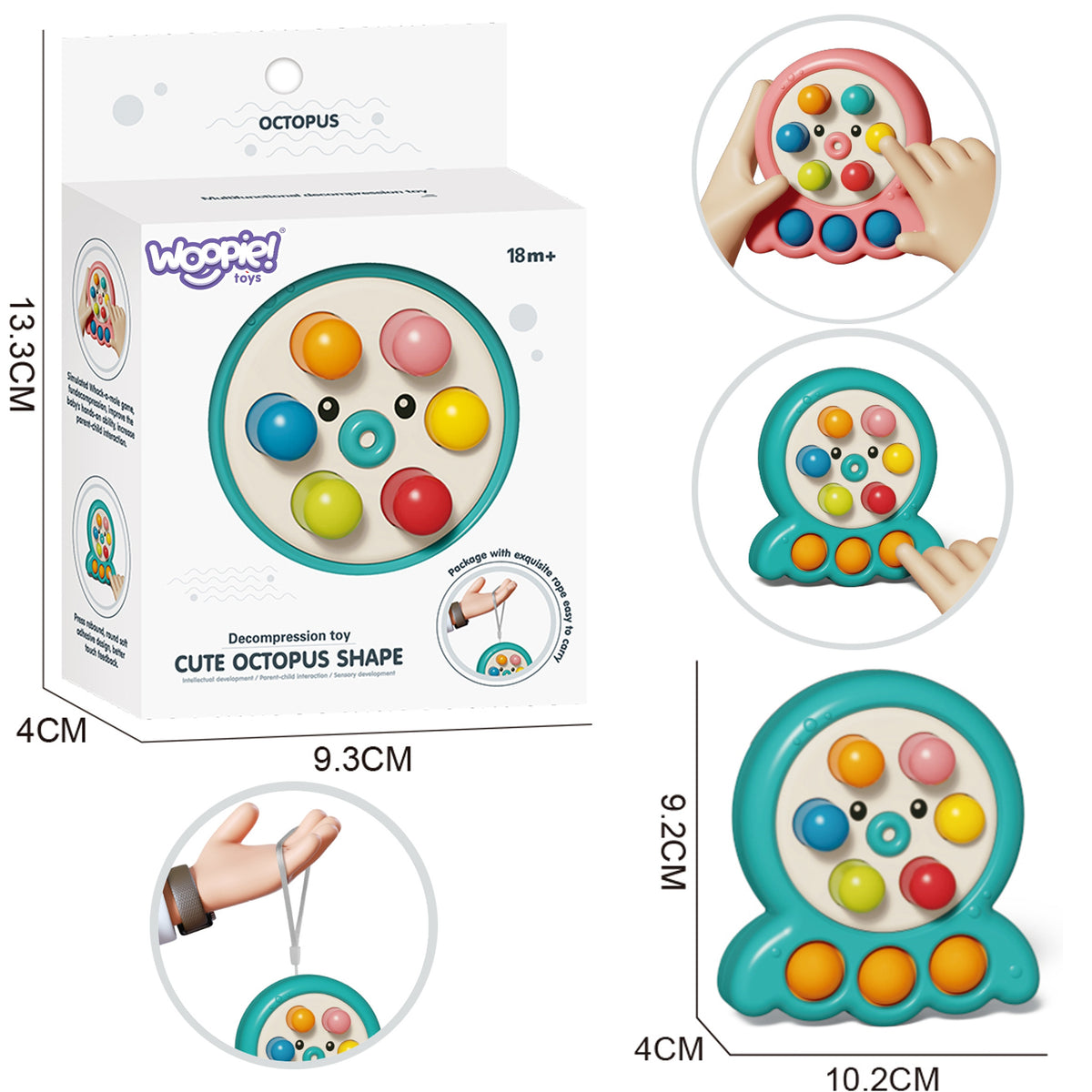 Octopus whack-a-mole game in its box – Woopie