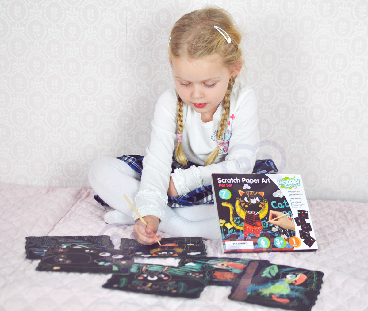 Woopie Art&Fun scratch art set – wooden stylus