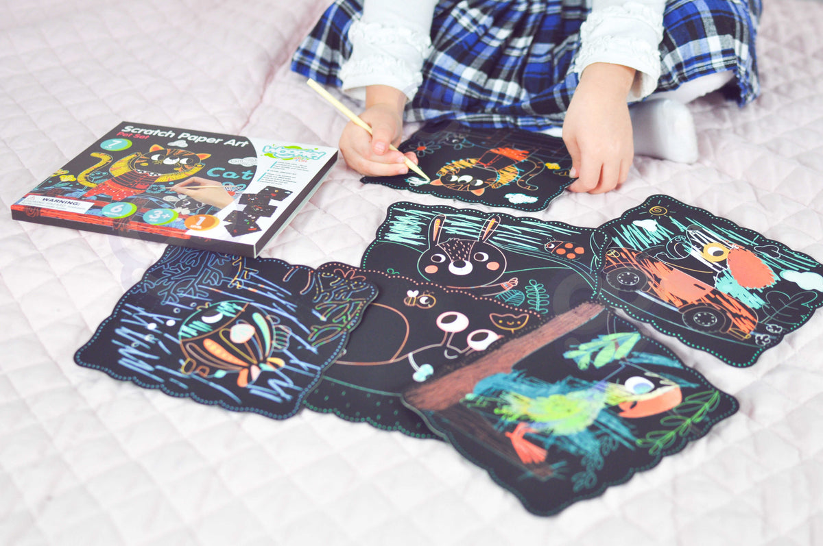 Woopie Art&Fun scratch art set – colours revealed by scratching