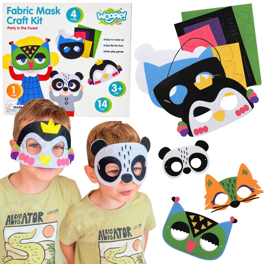 Woopie Art&Fun filca masku komplekts bērniem, 4 maskas