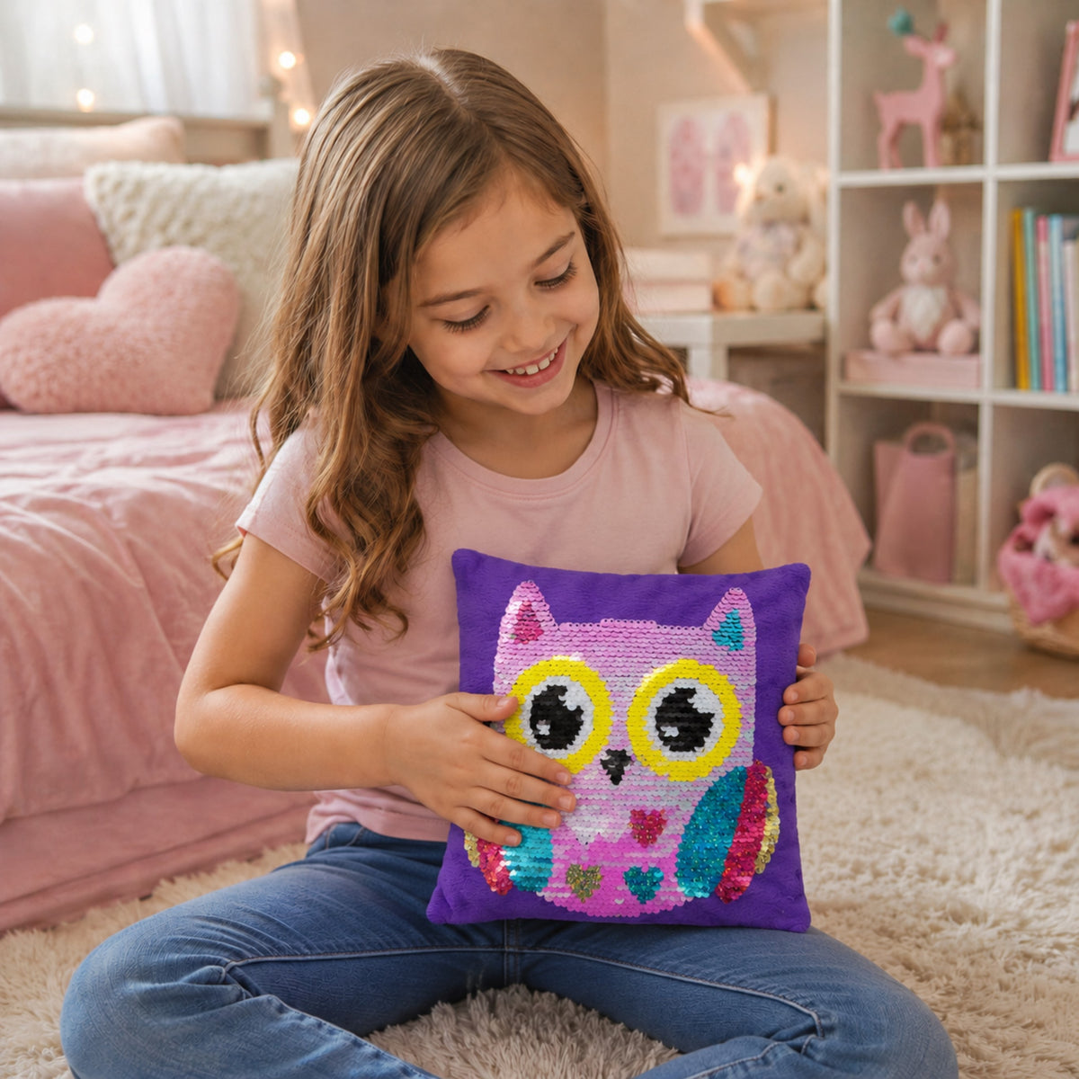 Woopie DIY pūces spilvens – pūce ar krāsu mainošiem vizuļiem
