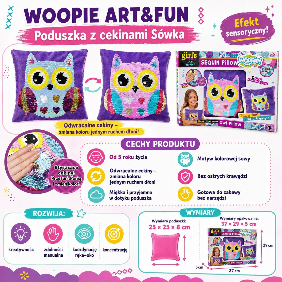 Woopie DIY pūces spilvens – gatavs spilvens