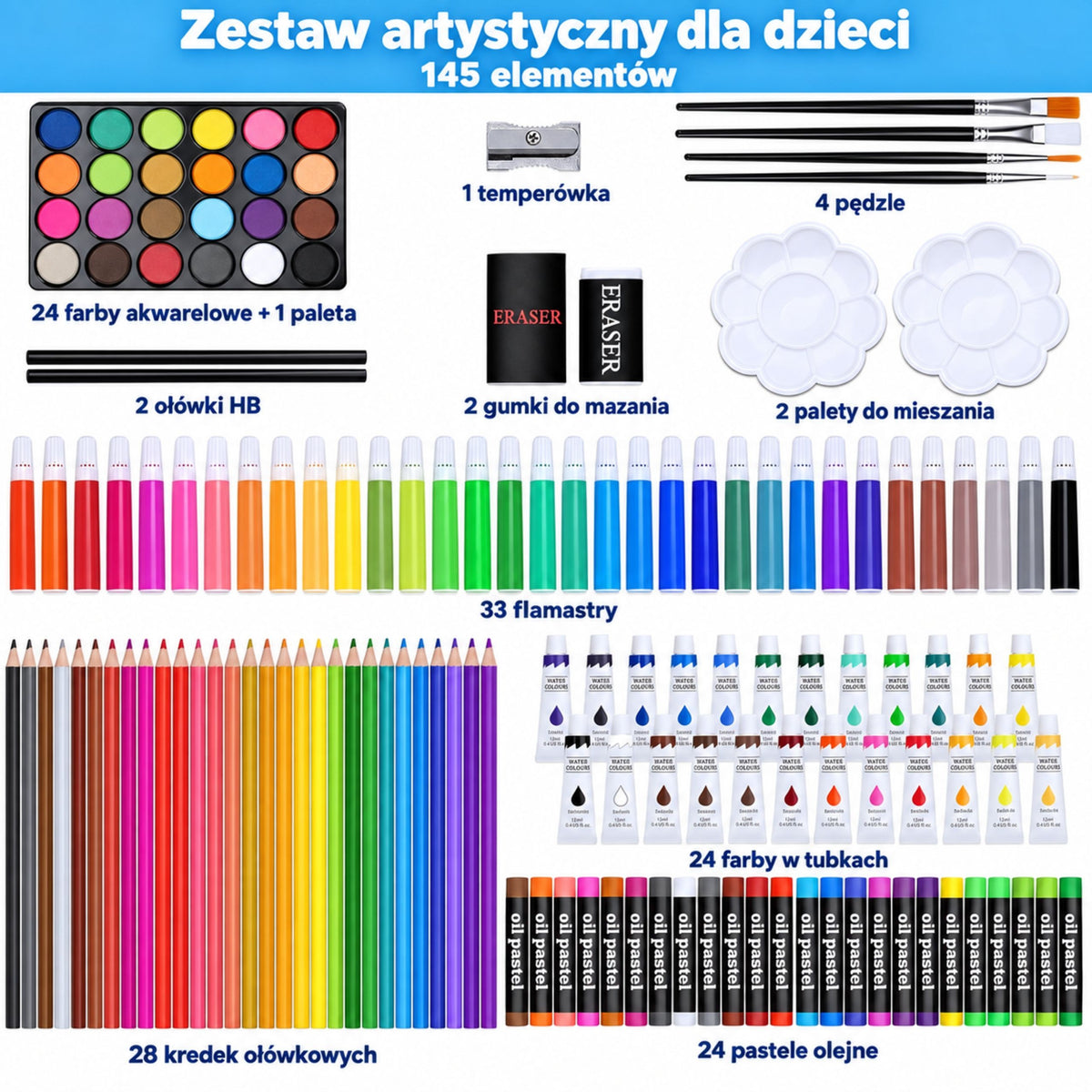 Woopie unicorn art case – child drawing with the set
