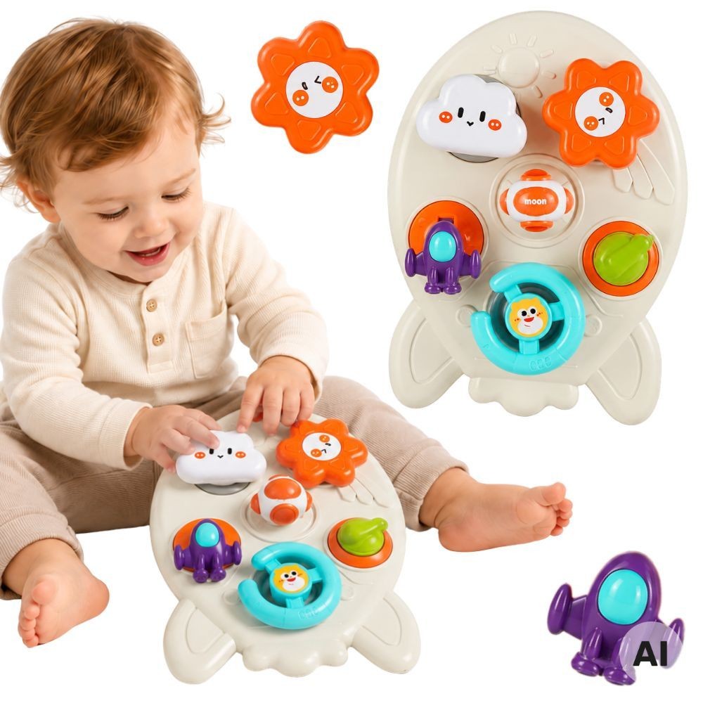 Woopie Baby 7-in-1 Rocket Activity Board for Toddlers