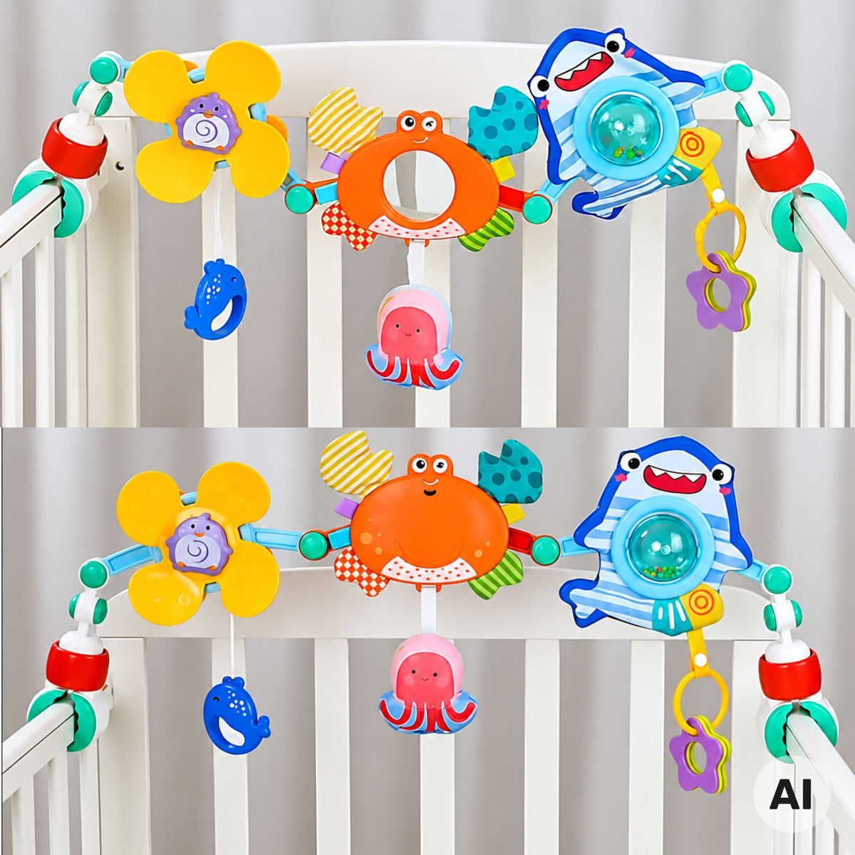 Woopie Baby sea play arch – crab mirror and shark rattle