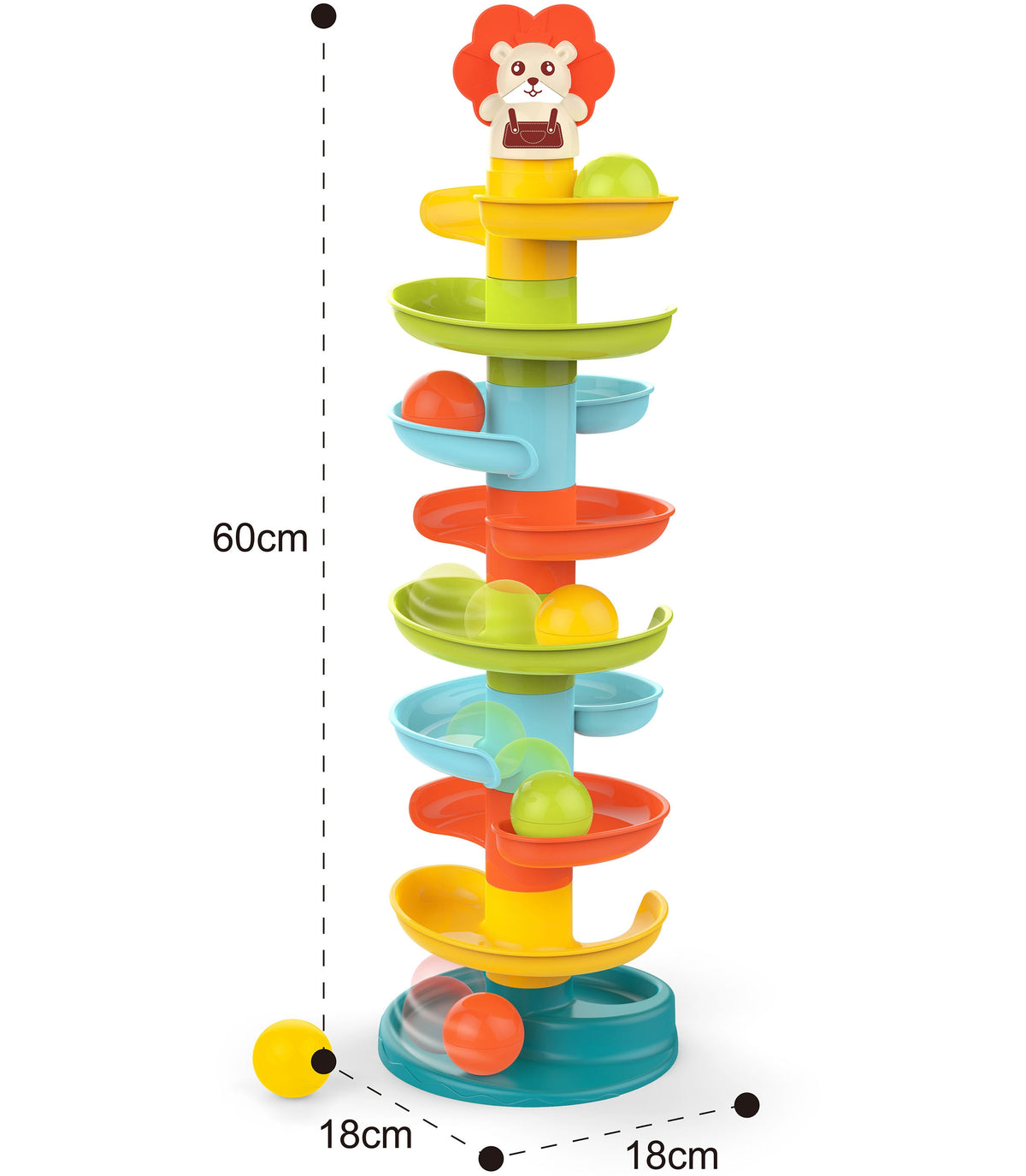 Woopie Baby spiral ball tower 6 – toddler playing