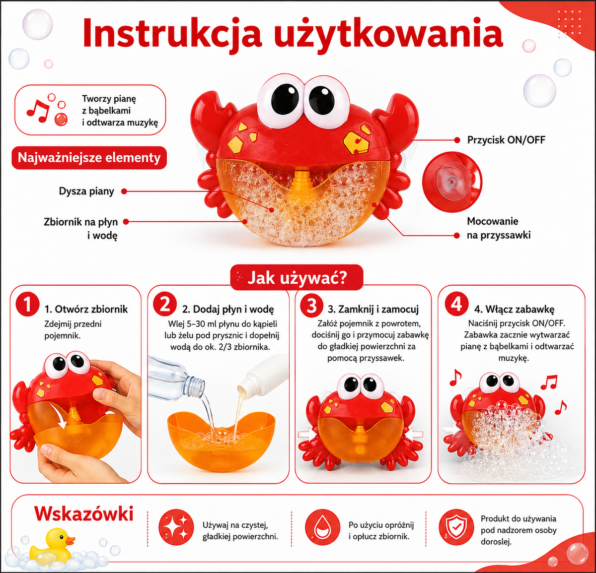 Woopie Baby bath bubble crab – bath foam fun