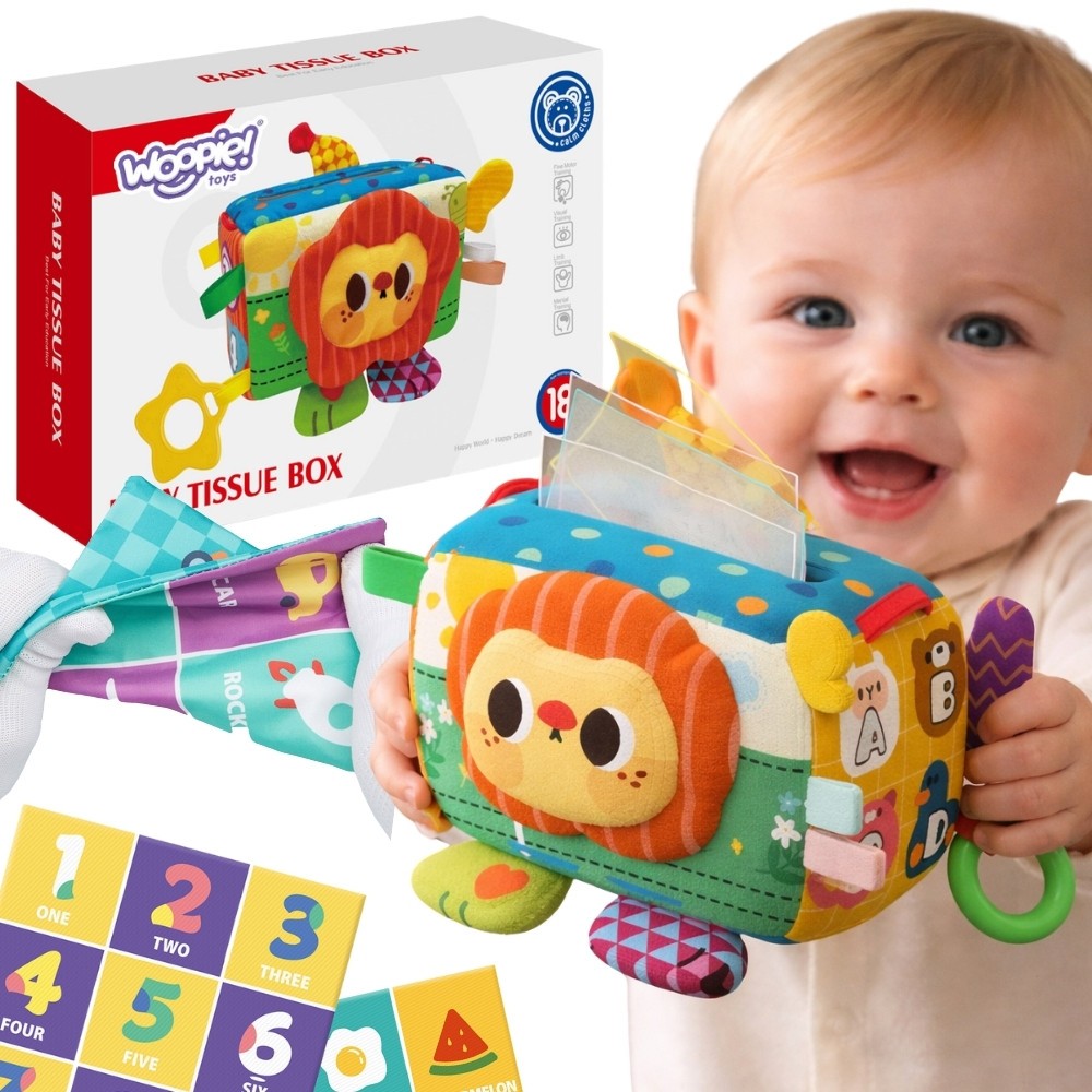 Woopie Baby sensorā salvešu kastīte ar auduma salvetēm