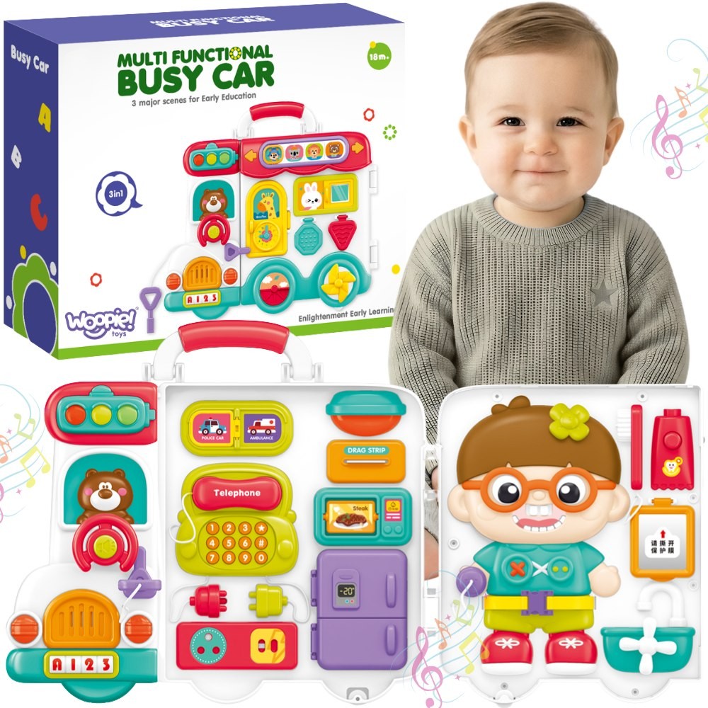 Woopie Baby 3-in-1 Busy Board Case with Steering Wheel
