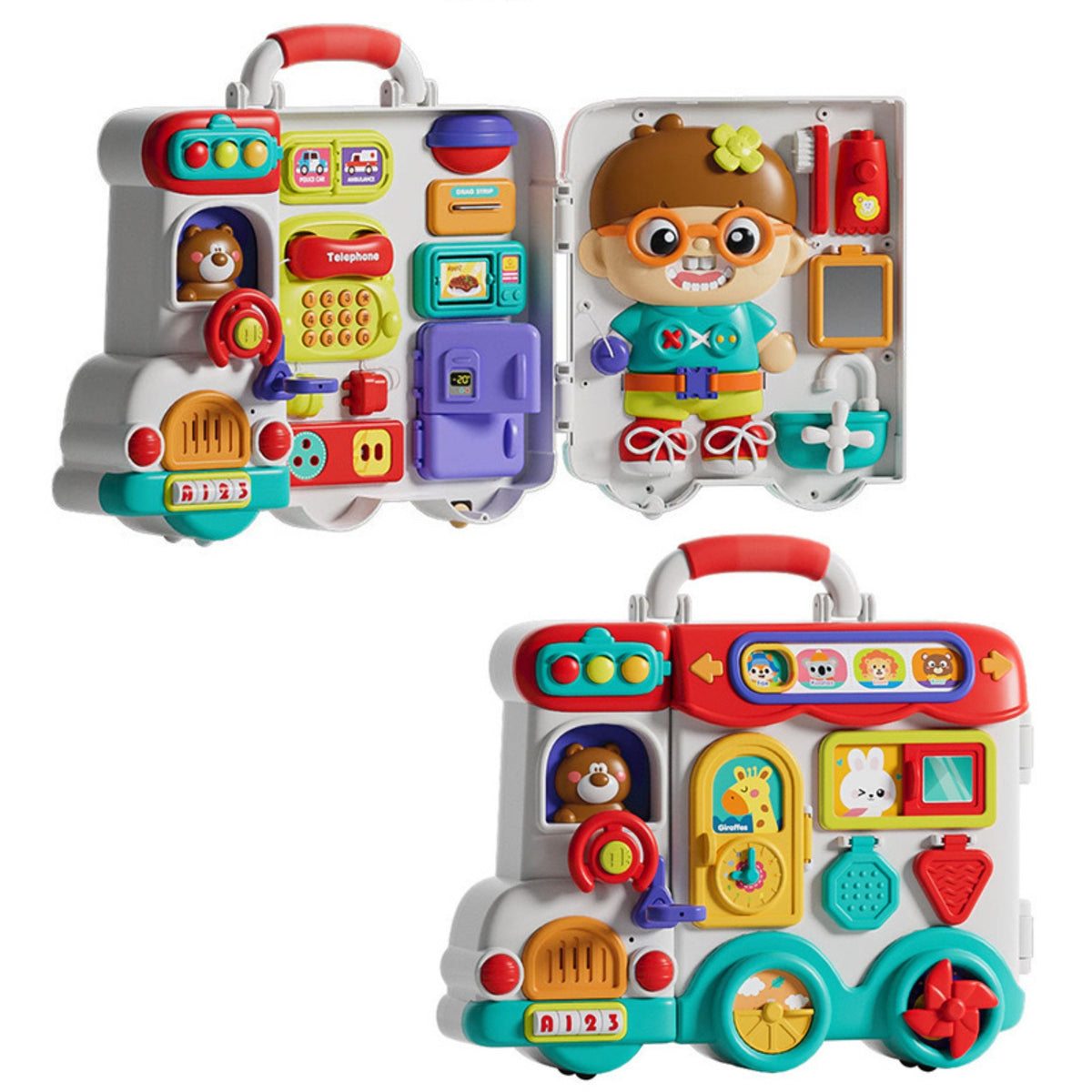 Woopie Baby busy board case – closed case with handle