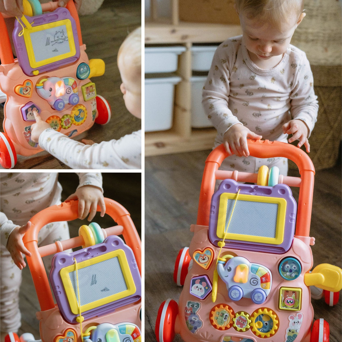 Woopie Baby musical push walker – musical elephant buttons