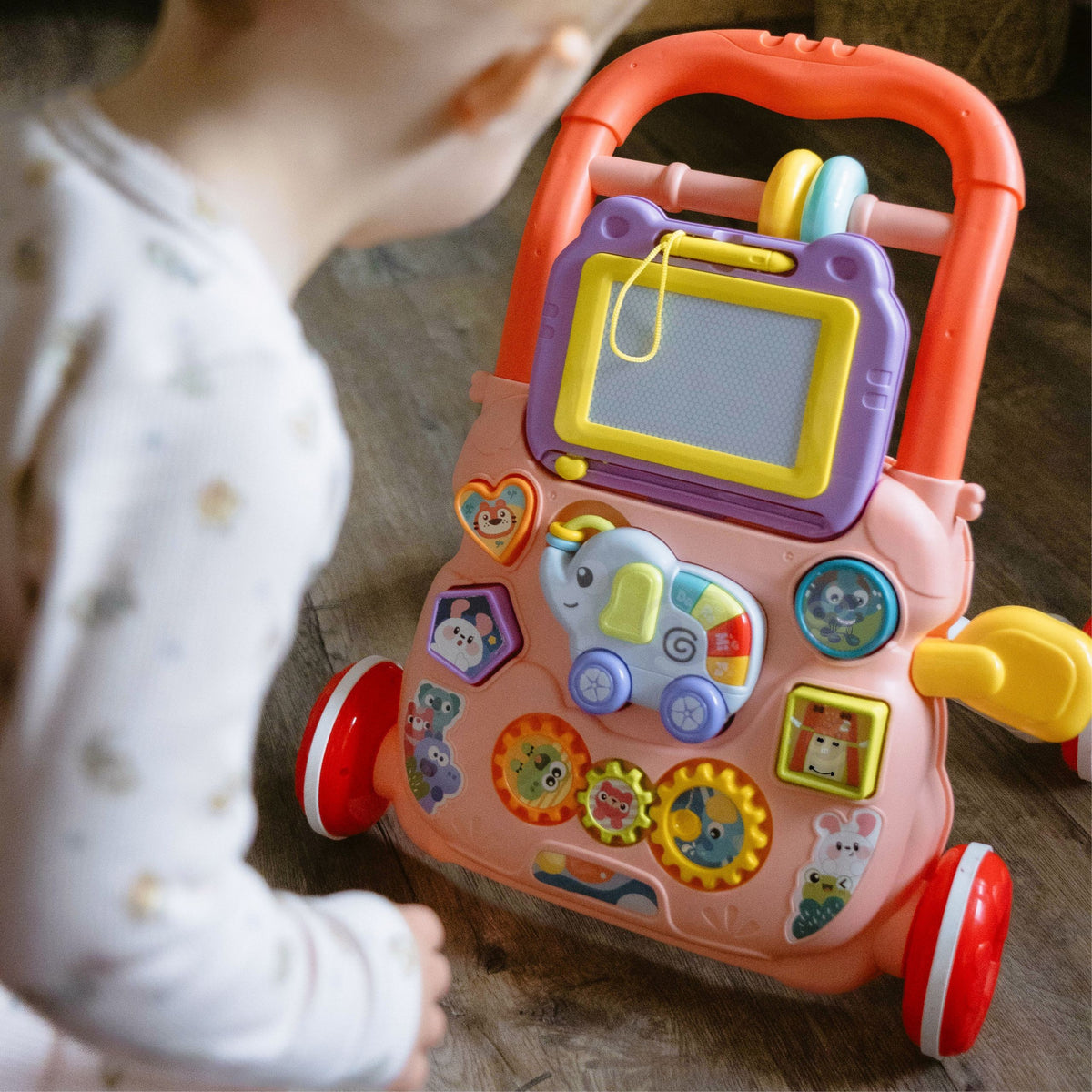 Woopie Baby muzikālais staigulis – formu klucīši ar dzīvniekiem