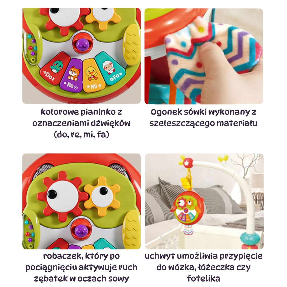 Woopie Baby pūce ar klavierītēm – klipsis pie ratiem
