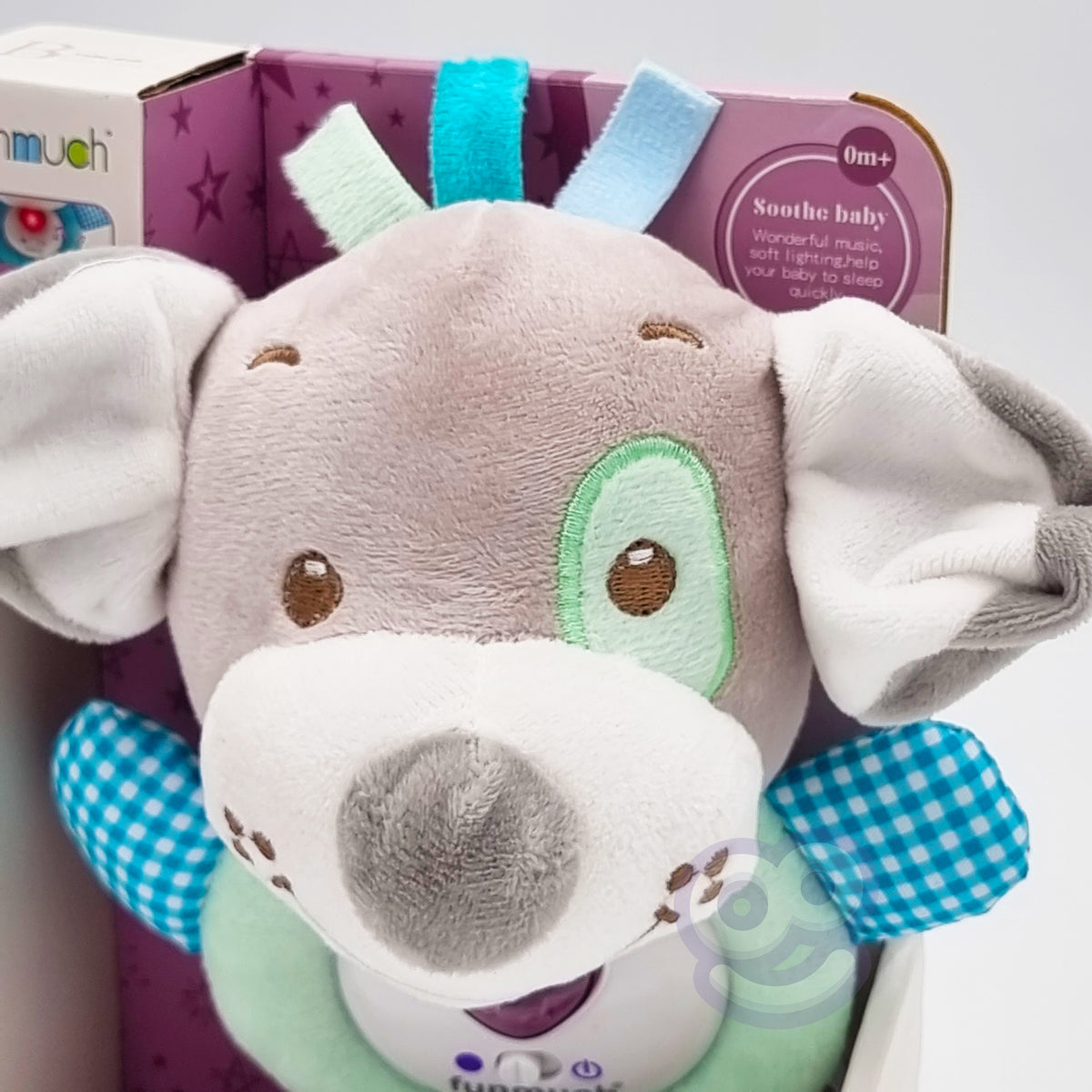 Woopie Baby sleepy dog soother – hanger for cot or pram