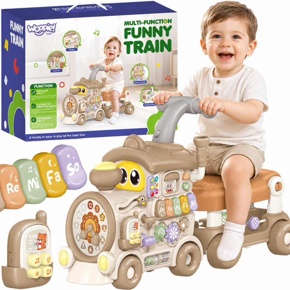 Woopie Baby 3-in-1 Interactive Train Walker and Ride-On