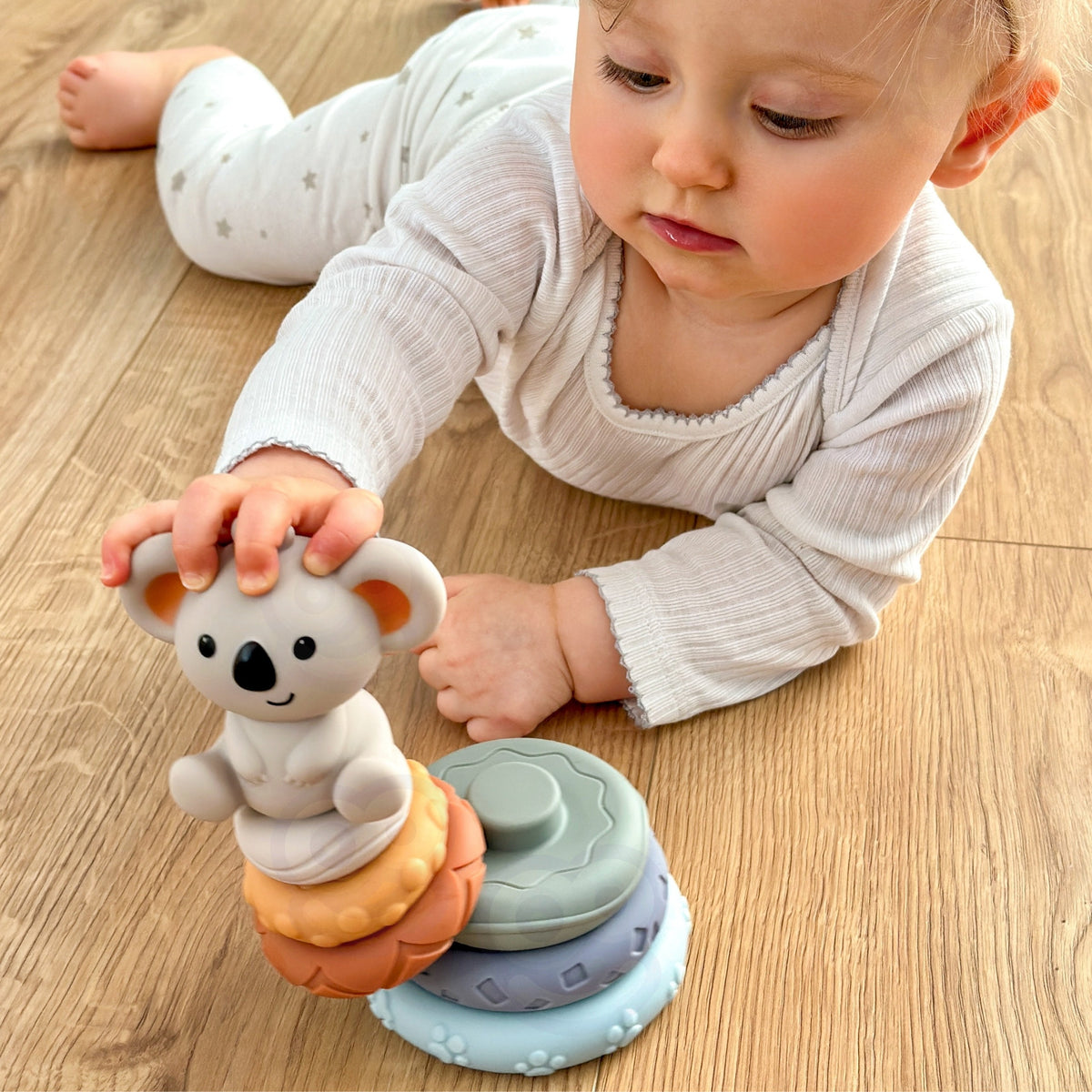 Woopie Baby koala pyramid – textured rings