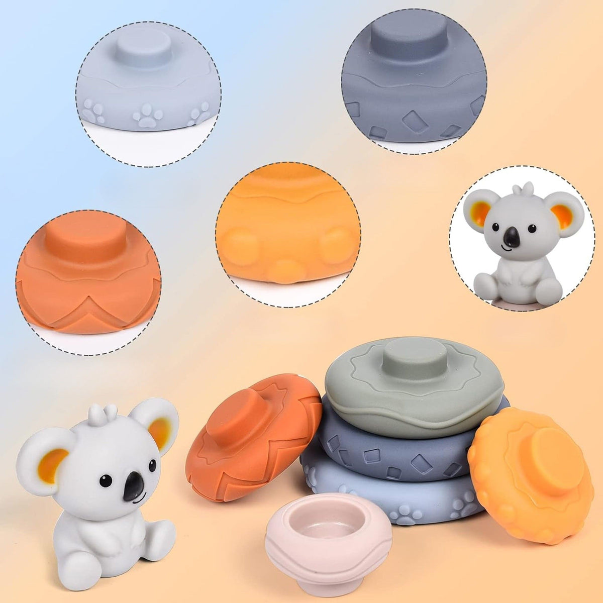 Woopie Baby koala pyramid – baby chewing a ring