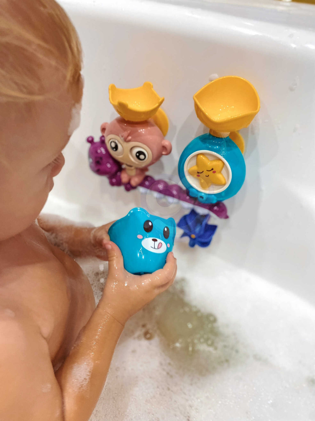 Woopie Baby monkey bath toy – spinning water wheel