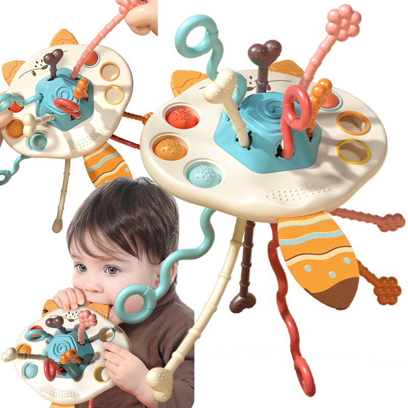 Woopie Baby Montessori sensorā rotaļlieta lapsa mazuļiem no 6 mēnešiem