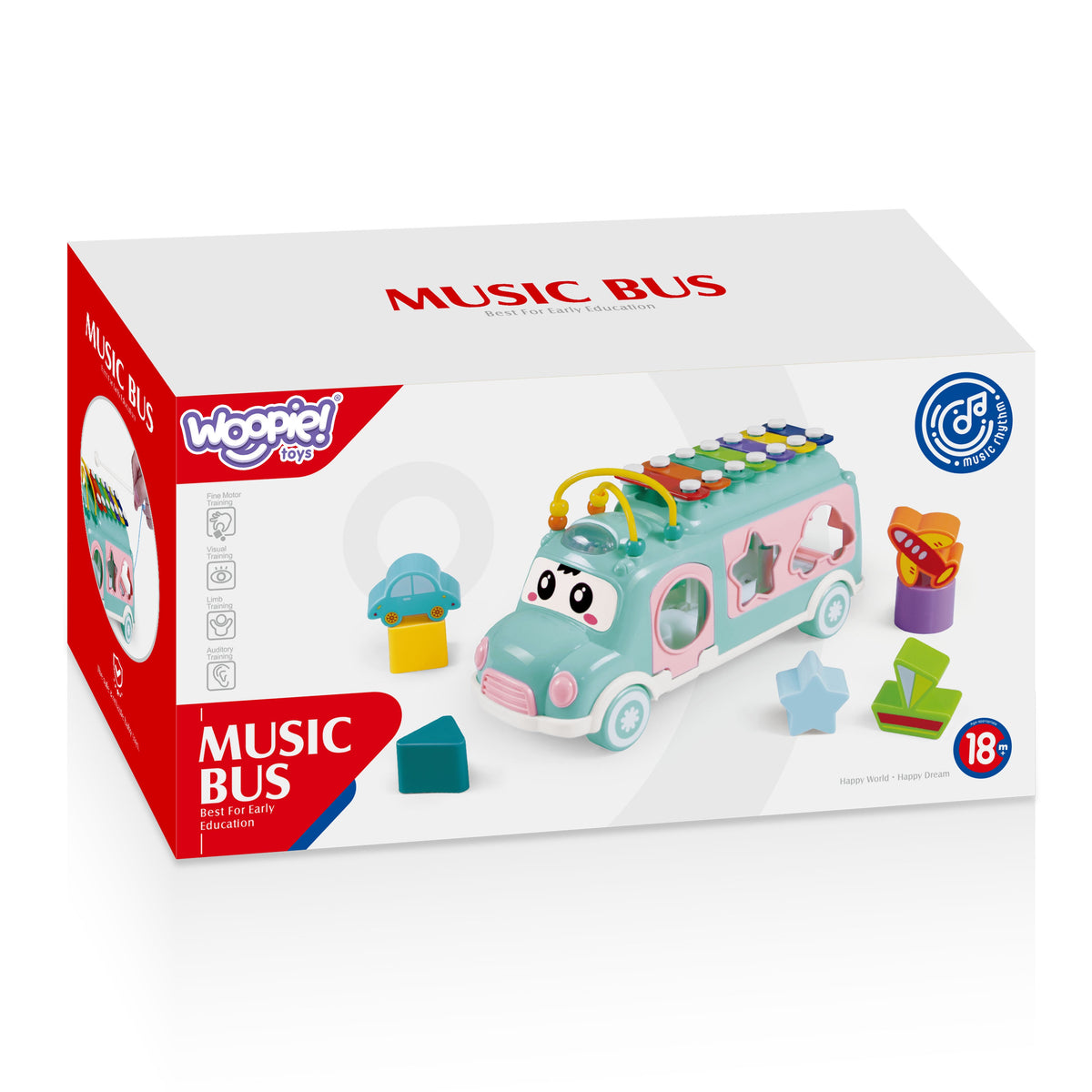 Woopie Baby muzikālā mašīna – formu klucīši