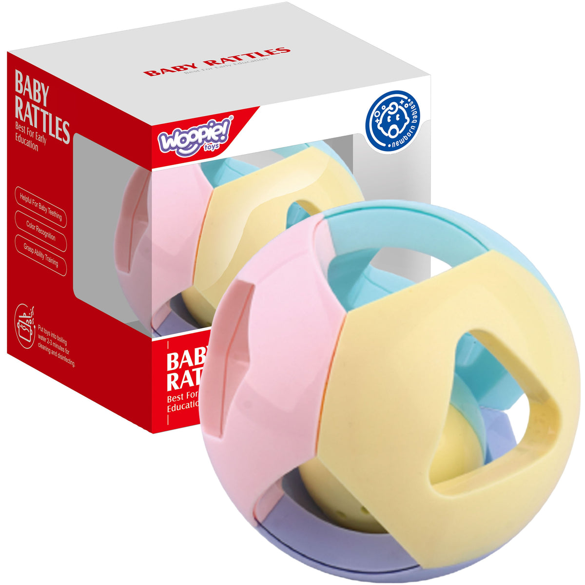 Woopie Baby Pastel Rattle Ball for Crawling
