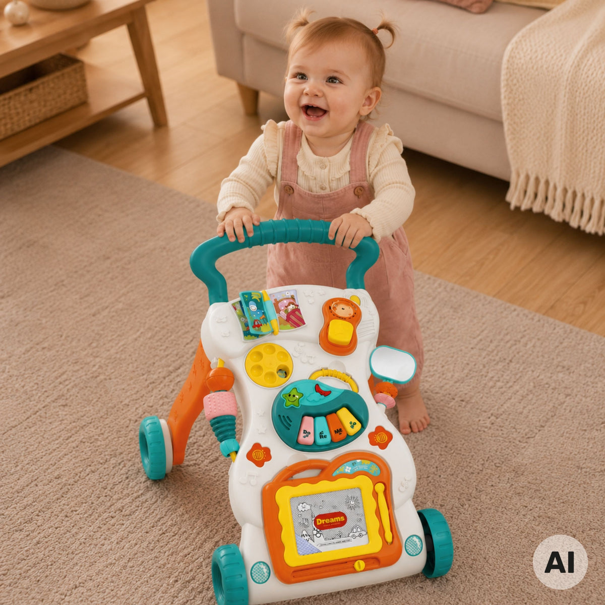 Woopie Baby activity walker – four-key mini piano