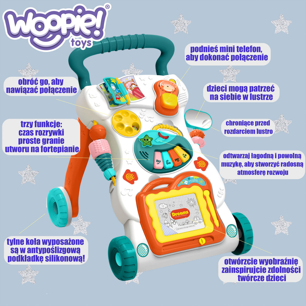 Woopie Baby activity walker – baby standing at the walker