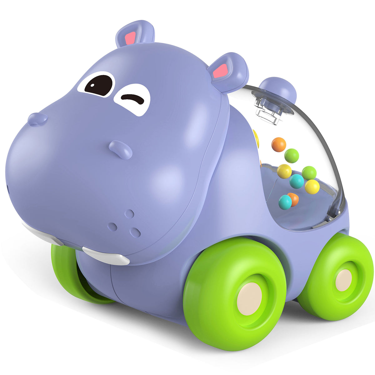 Woopie Baby hippo rattle car – wheels for pushing