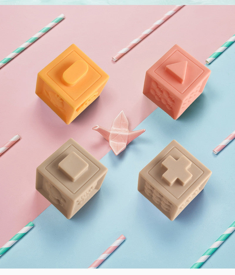 Twelve sensory blocks in their packaging
