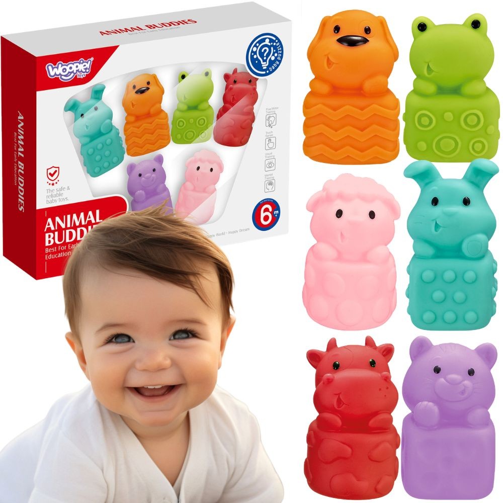 Woopie Baby Soft Sensory Bath Animals, Set of 6