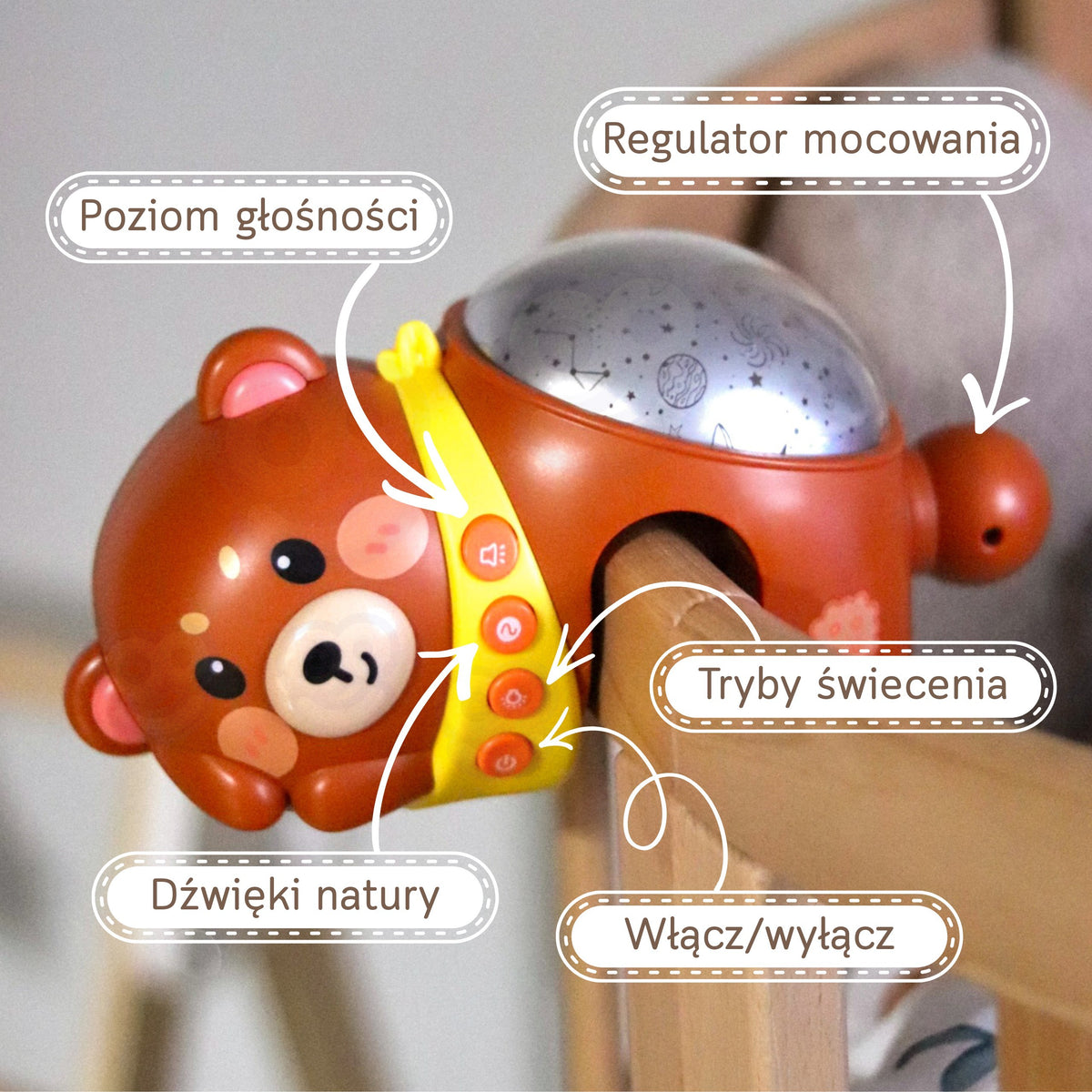 Woopie Baby teddy cot projector – star light show on the ceiling
