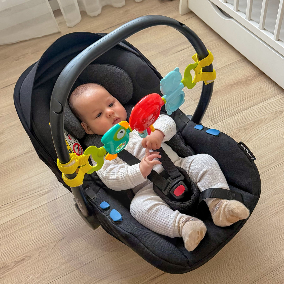 Woopie Baby sensorais panelis – lācītis ar drošu spogulīti