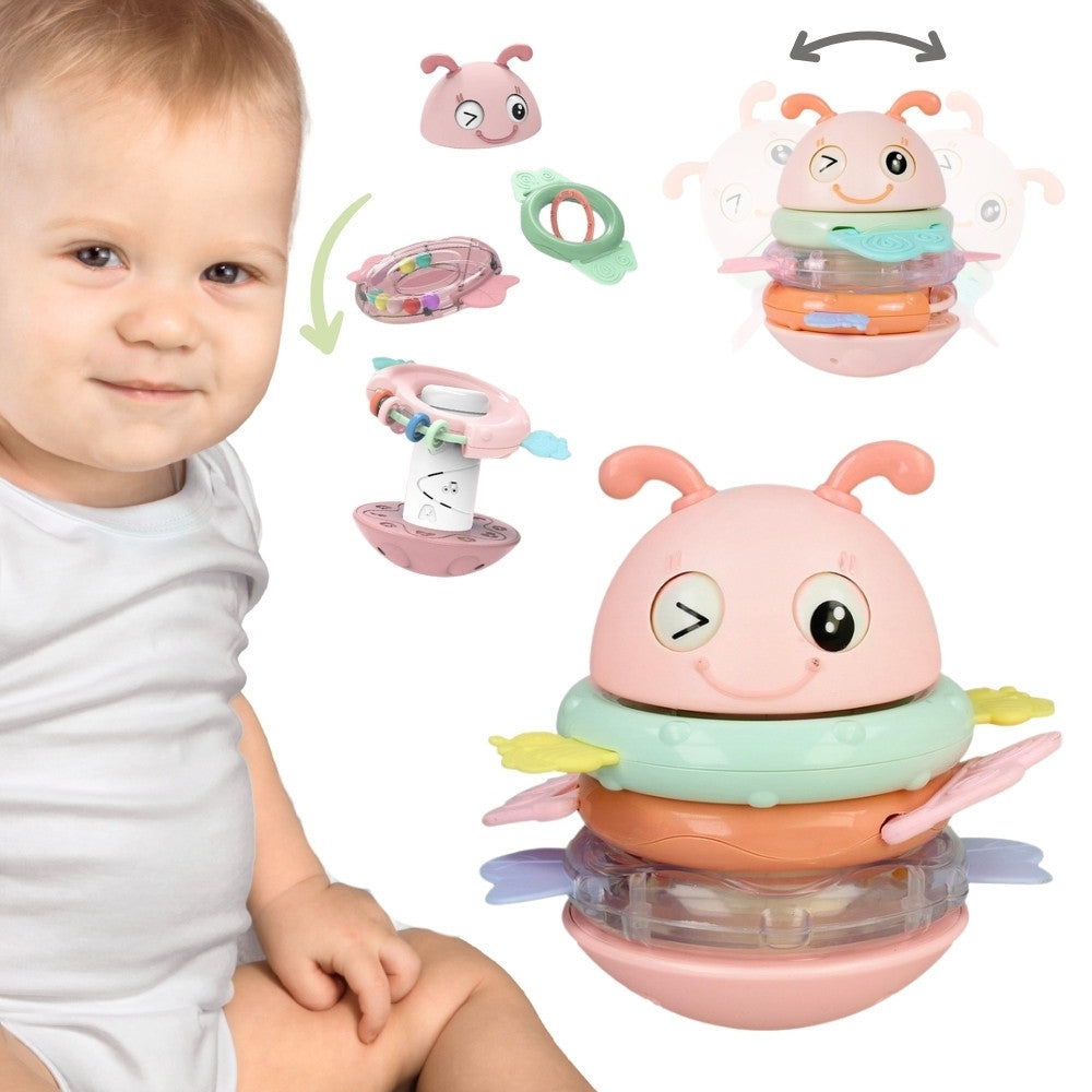 Woopie Baby 2in1 muzikālais vaņka-staņka ar graužamiem, rozā