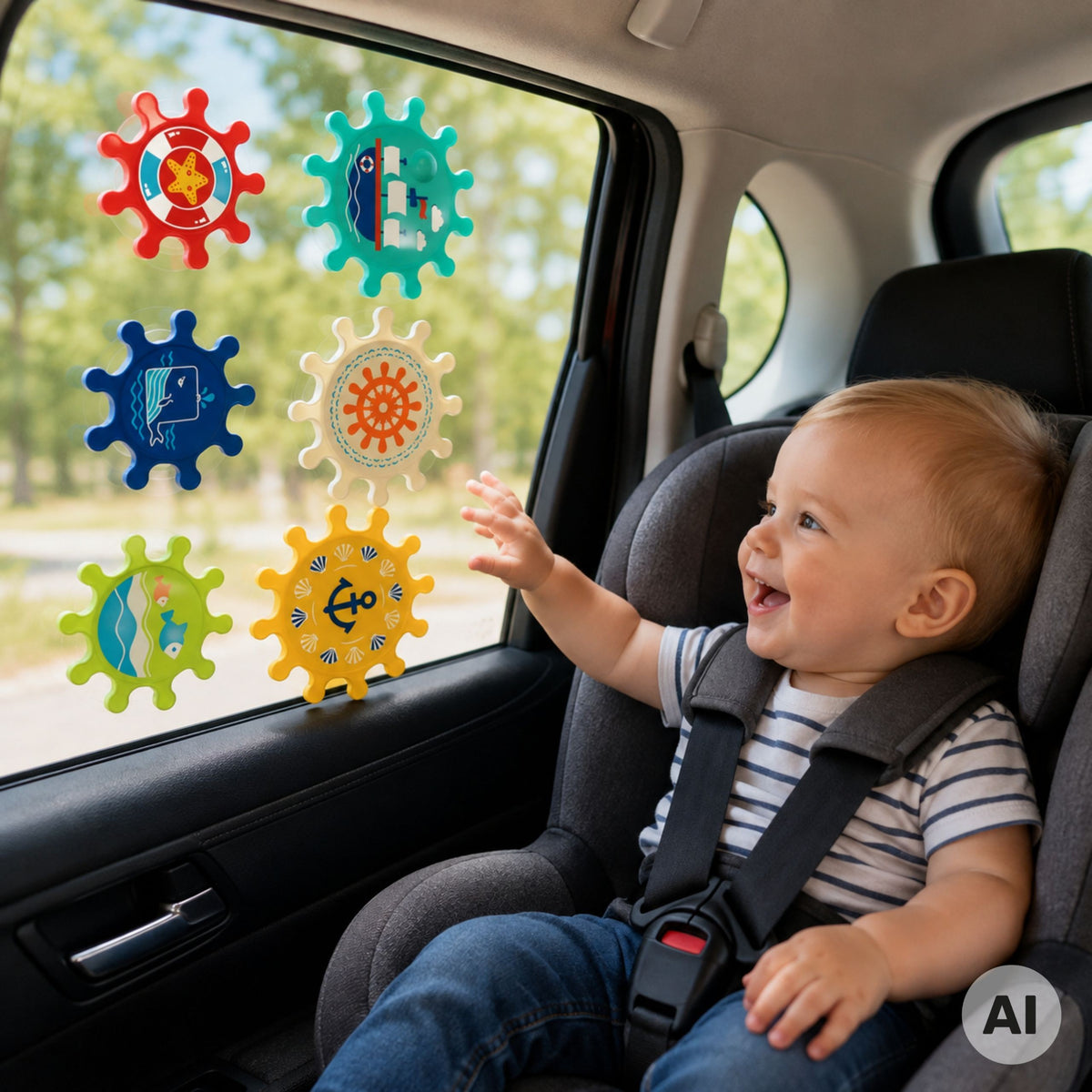 Woopie Baby bath gears – gears on bath tiles