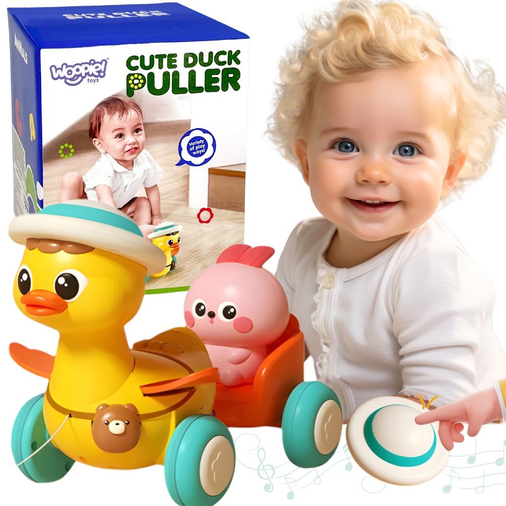 Woopie Baby Pull-Along Duck with Bunny Trailer
