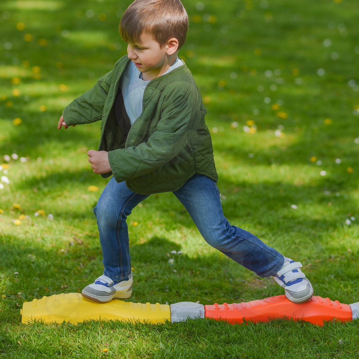 Woopie balance beam sensory path – square layout of four beams