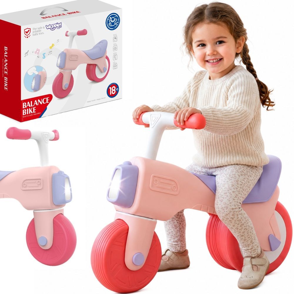Woopie Pink Ride-On Balance Bike with Lights and Sounds