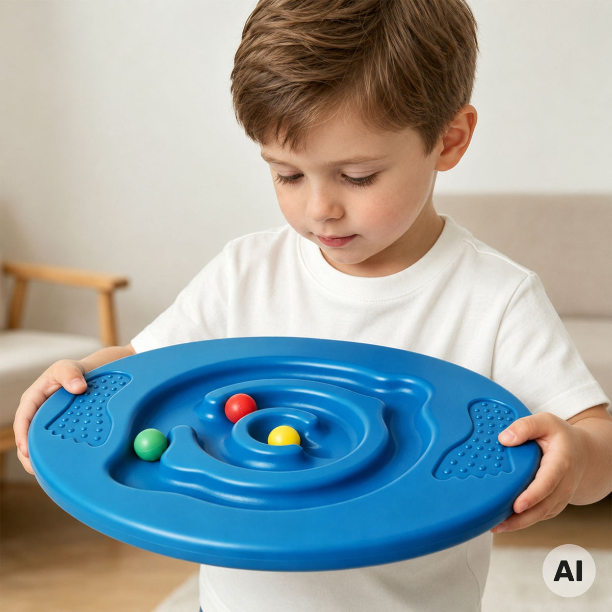 Woopie balance board with maze – spiral maze with coloured balls
