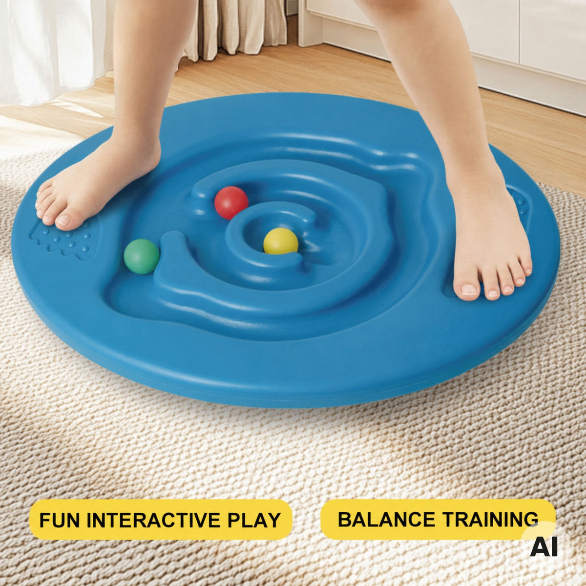 Woopie balance board with maze – board tilted to the side