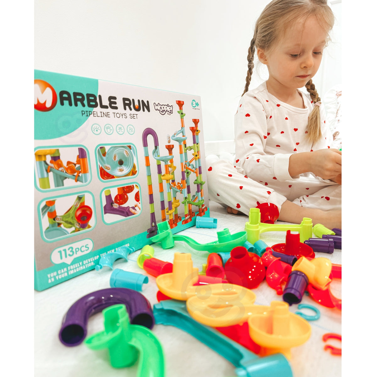 Bumbiņu trases kārba – 113 detaļas, Woopie
