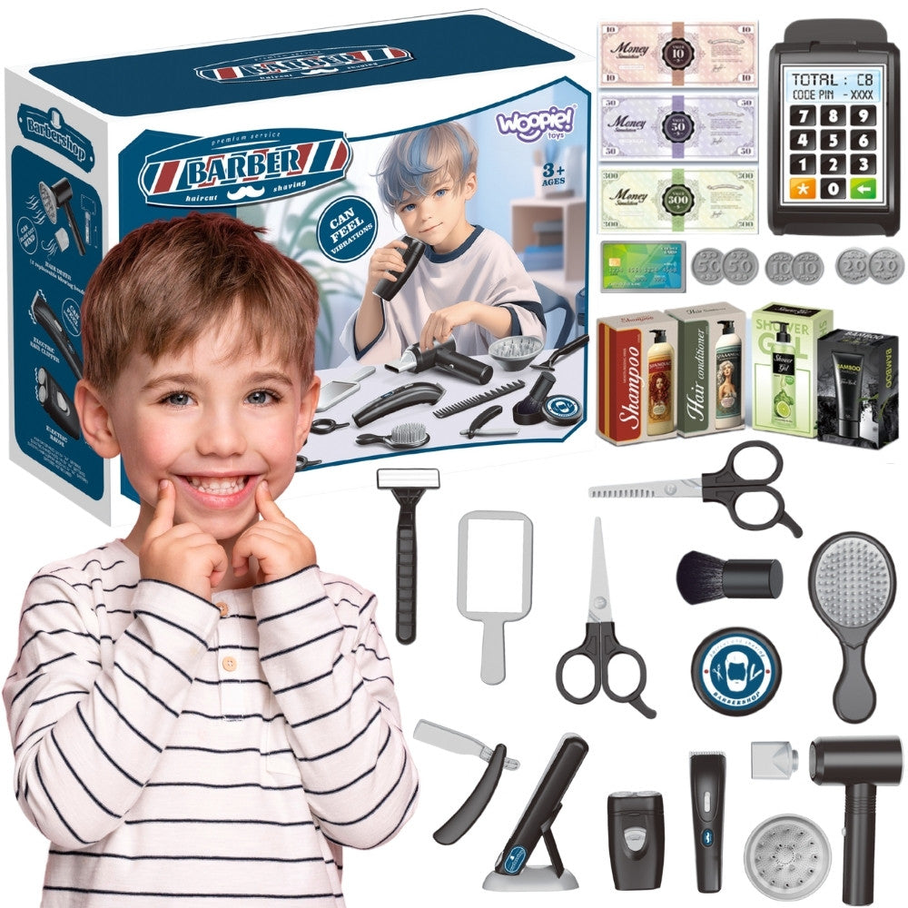 Woopie Kids' Barber Shop Hairdressing Set, 24 Pieces